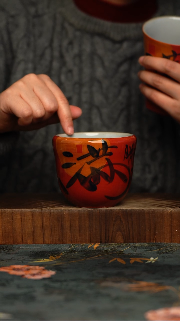 瓷片釉下彩手工手绘同款