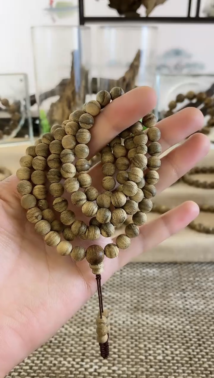 手串沉香达拉干虎斑陈年老料8MM多圈