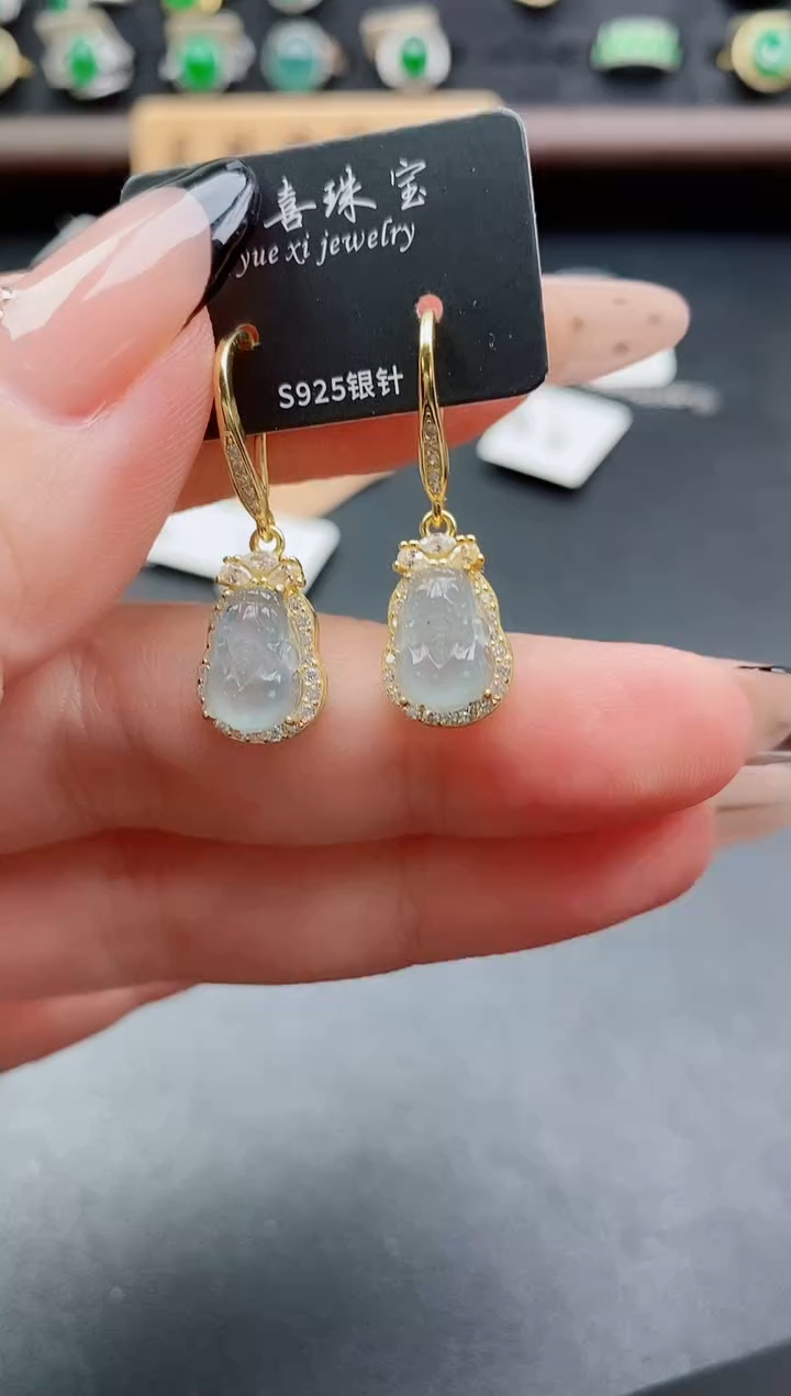 银S925镶嵌戒指翡翠1