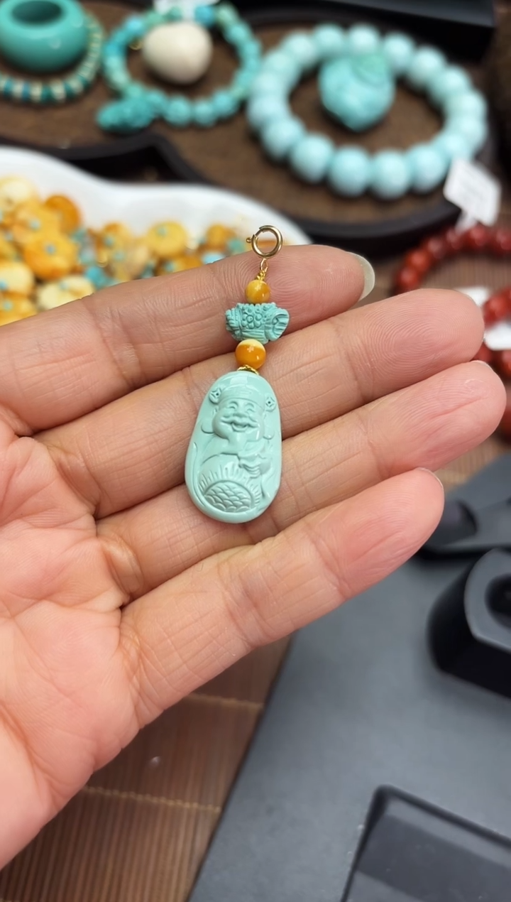 【闪购商品】绿松石滴溜18K金镶嵌滴溜