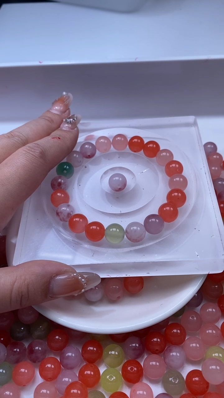 未镶嵌颈饰玛瑙/玉髓A314-冰透糖果盐*源10mm*10颗