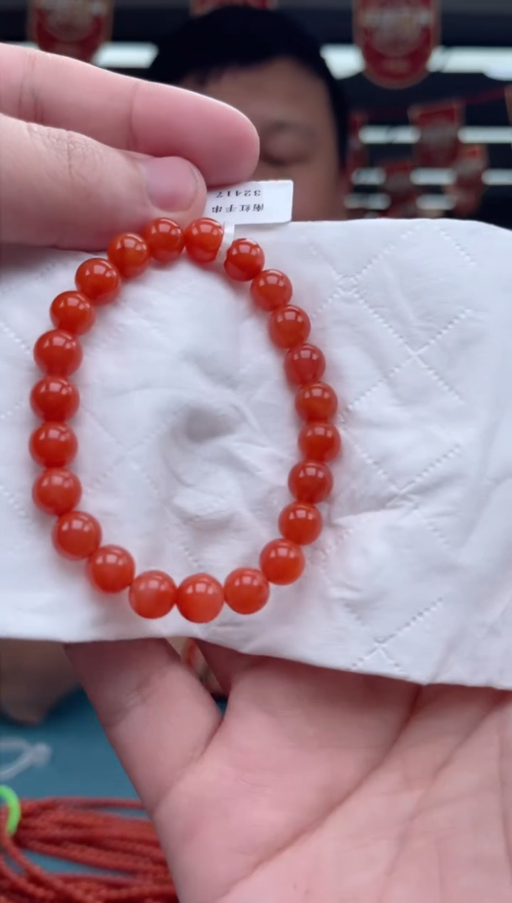 【闪购商品】南红玛瑙A19未镶嵌8mm冷水河单圈-多样性发一件