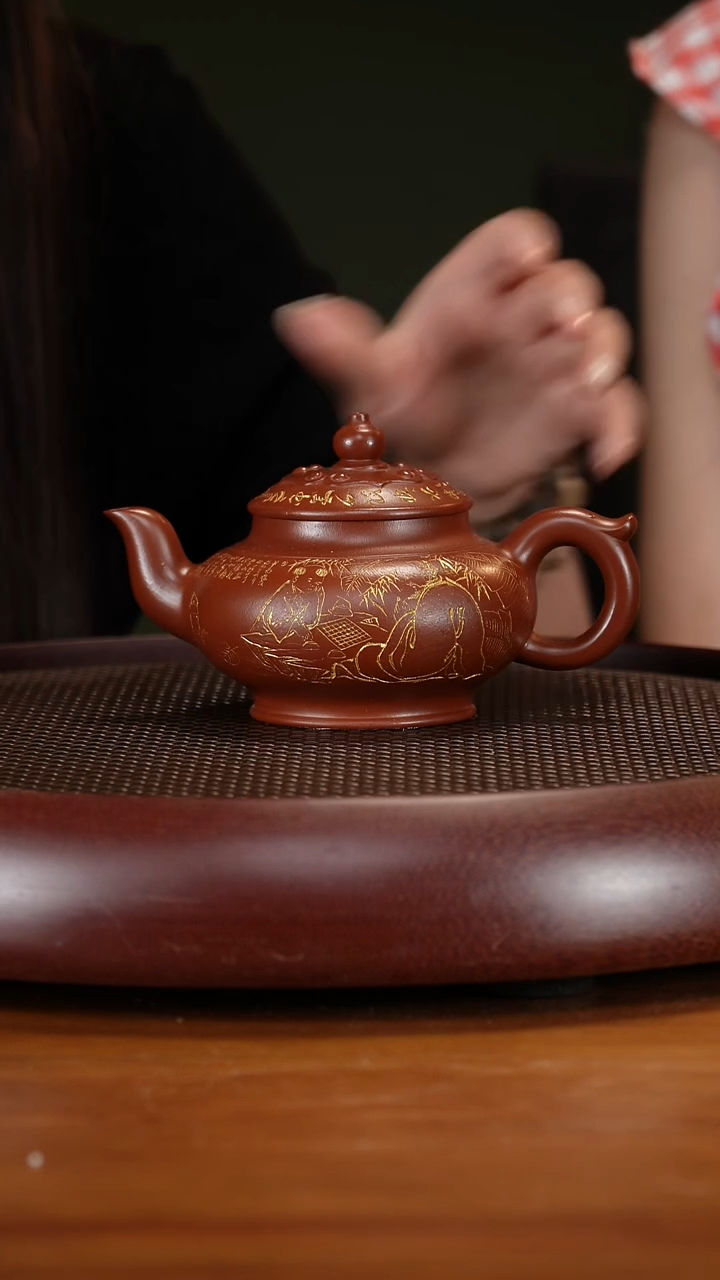 茶壶紫砂123WSY菱花 大红袍300cc