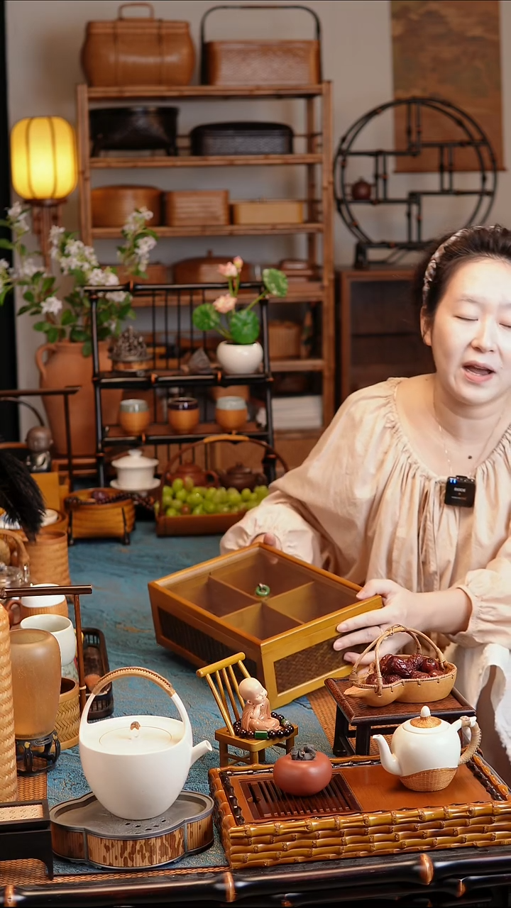  竹璃承器】果篮楠竹竹编提篮外盒收纳盒点心 