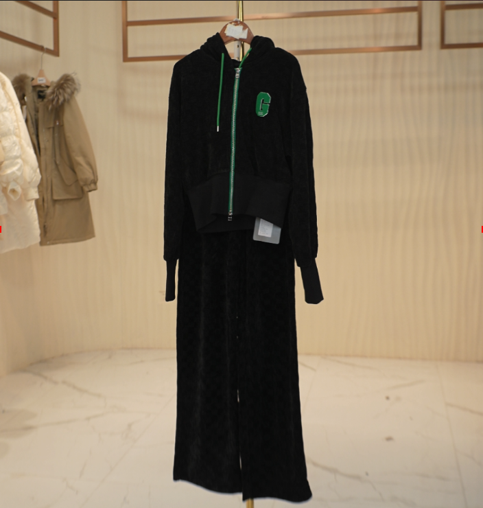 C088 C系列雪尼尔阔腿套装时尚休闲运动洋气卫衣两件套 9301-3