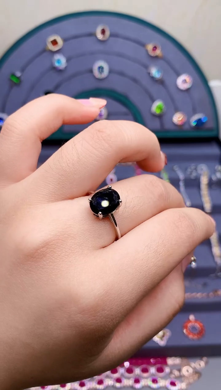 【闪购商品】蓝宝石戒指银S925镶嵌21