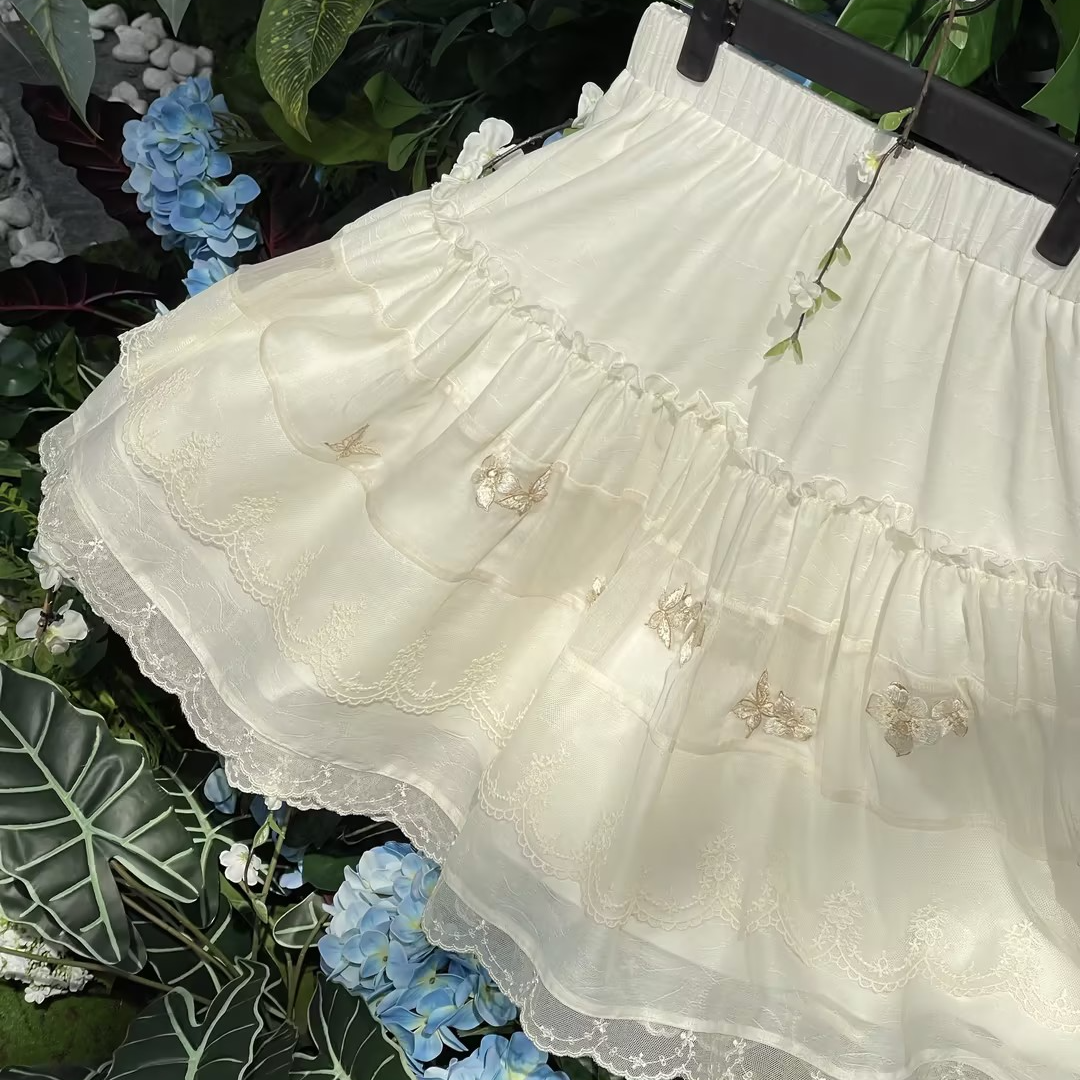 [小轻絮]汉尚华莲原创设计百搭汉服蕾丝衬裙中裙蛋糕裙女