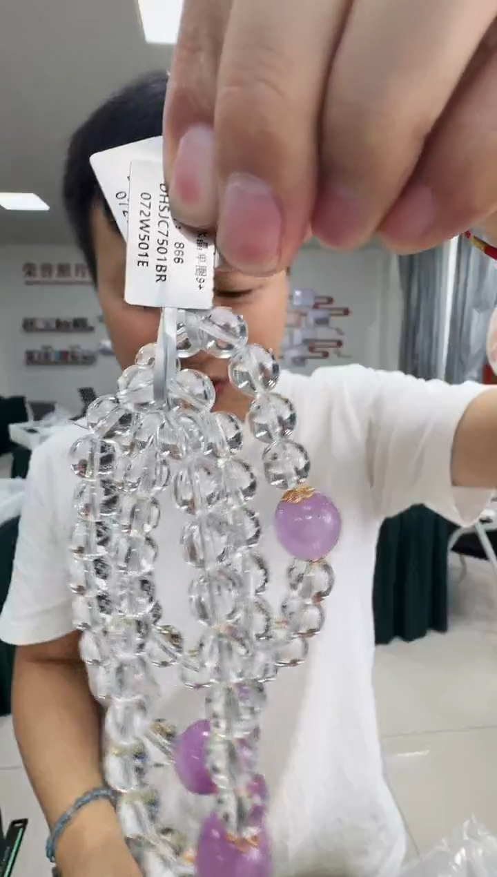 水晶手链未镶嵌7501BR 约9mm多样性发一件