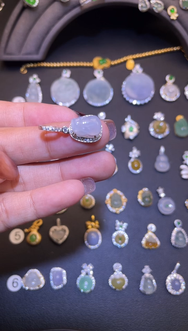 吊坠(不含链)银S925镶嵌翡翠1