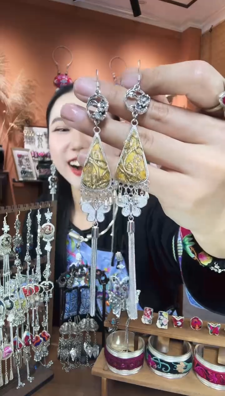 刺绣纯手工民族风耳环