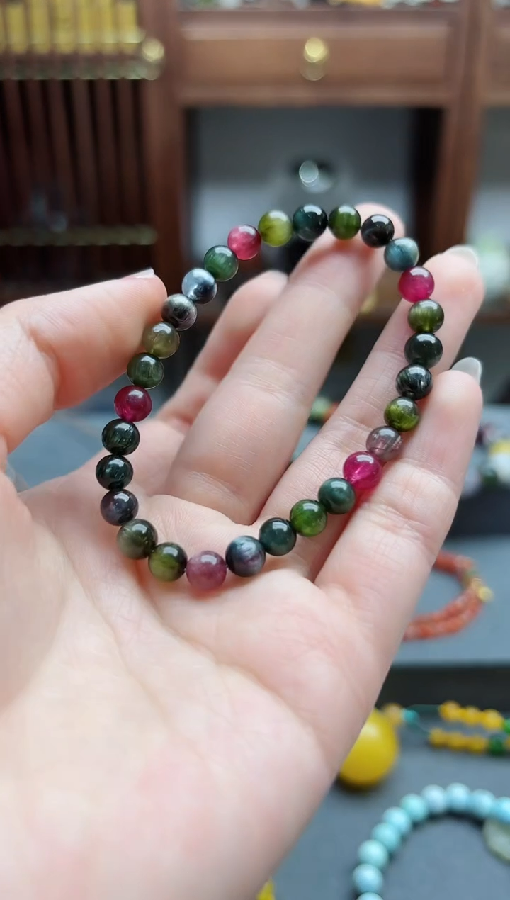 【闪购商品】碧玺手串未镶嵌猫眼碧玺手串 QJG