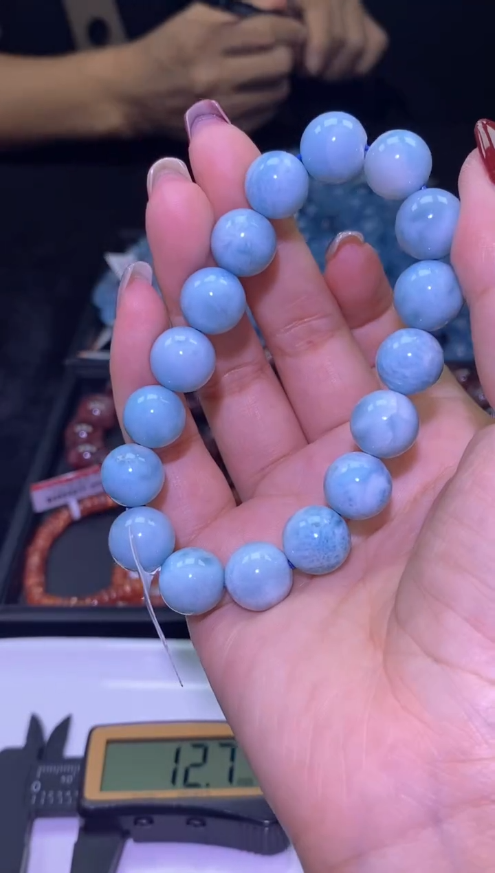 未镶嵌针钠钙石（海纹石）手链海纹石单圈-A06-多样性发其一