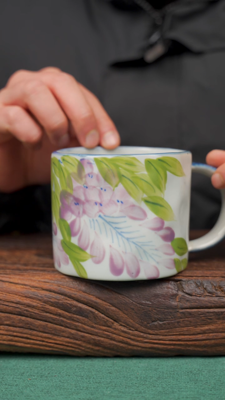 【闪购商品】瓷片63寻一缕瓷香杯釉下手工手绘瓷器