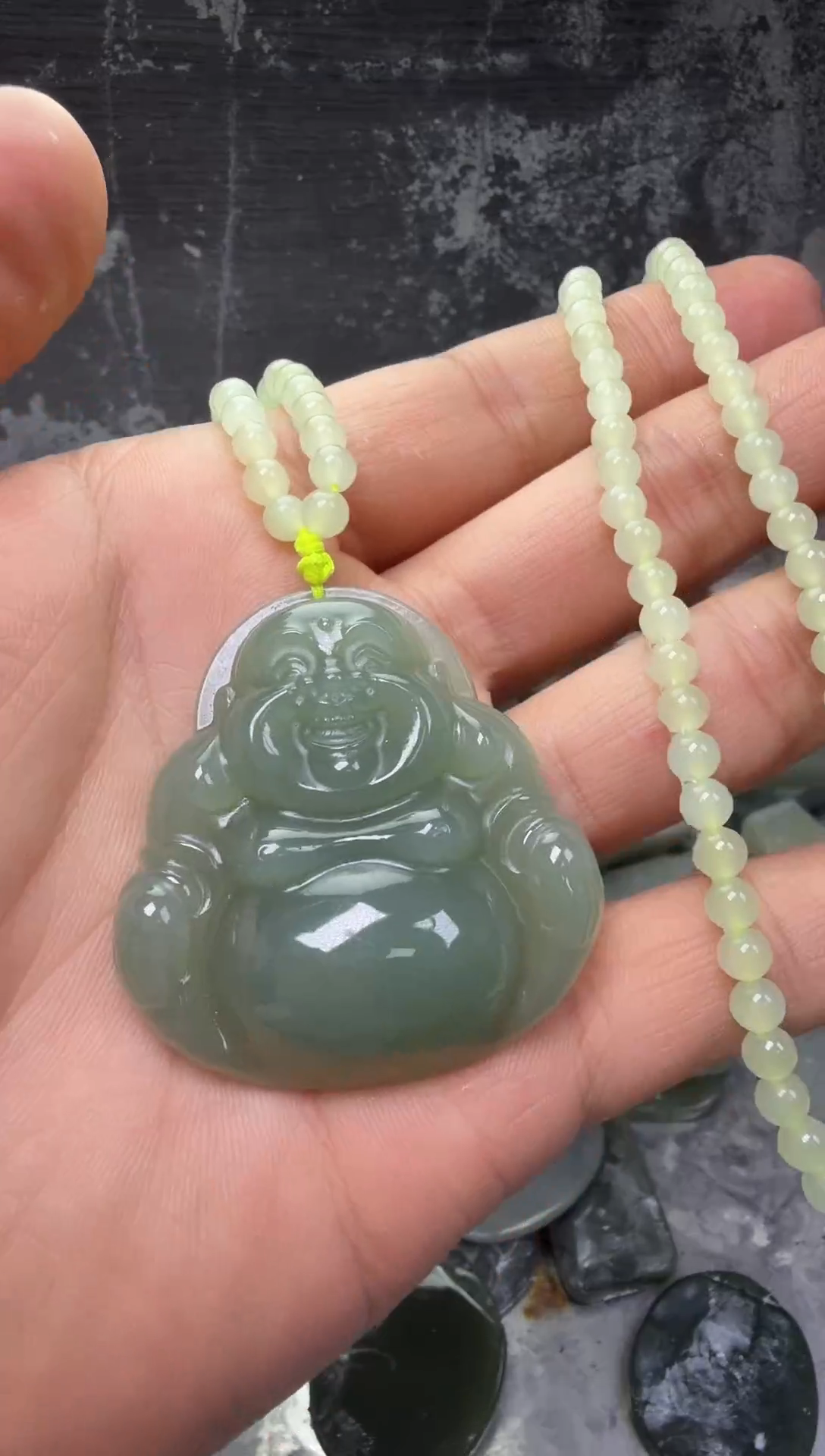 吊坠(赠链)未镶嵌和田玉大肚佛 带链