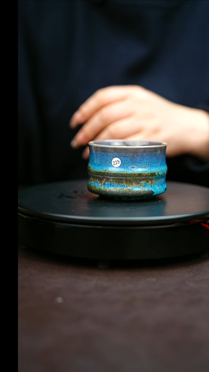 229#原矿钧瓷炉钧釉竹节杯
