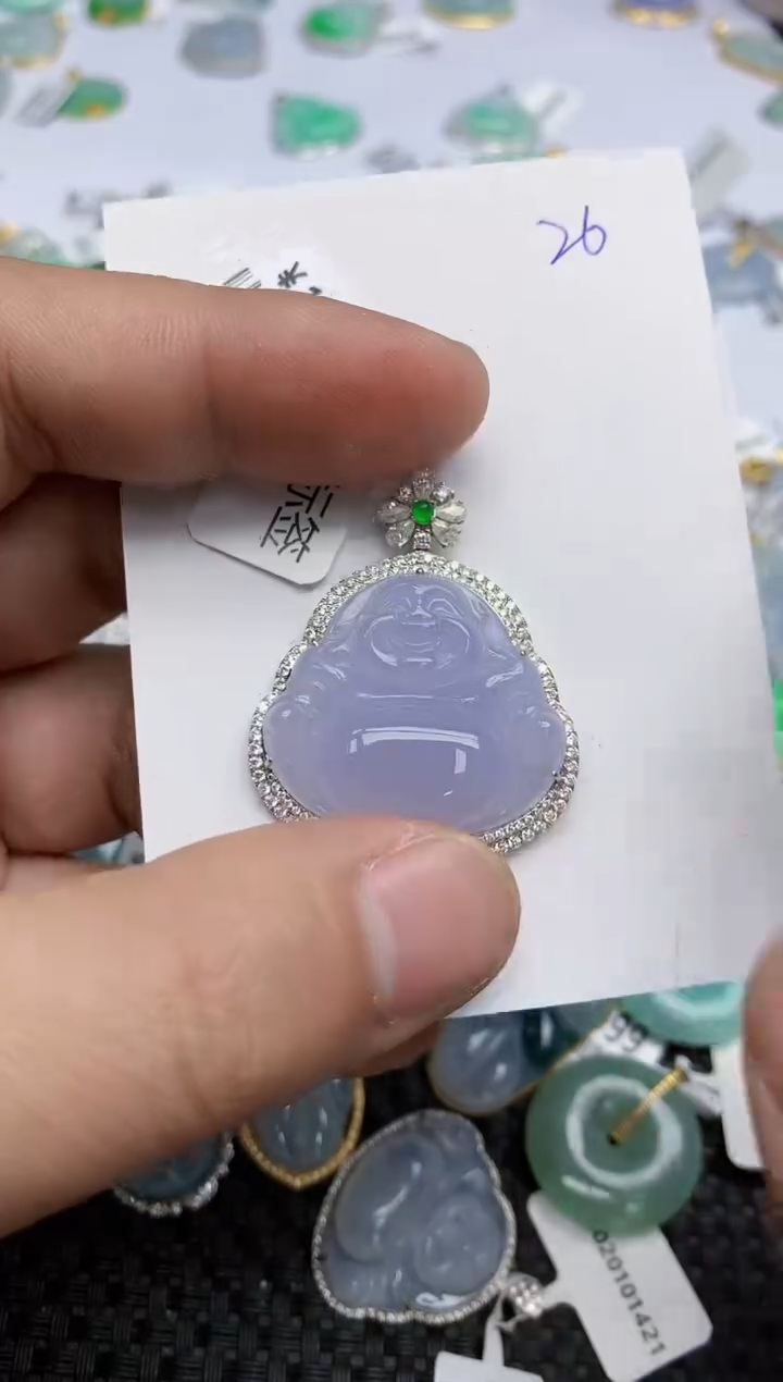 【闪购商品】翡翠颈饰18K金镶嵌天然翡翠A货