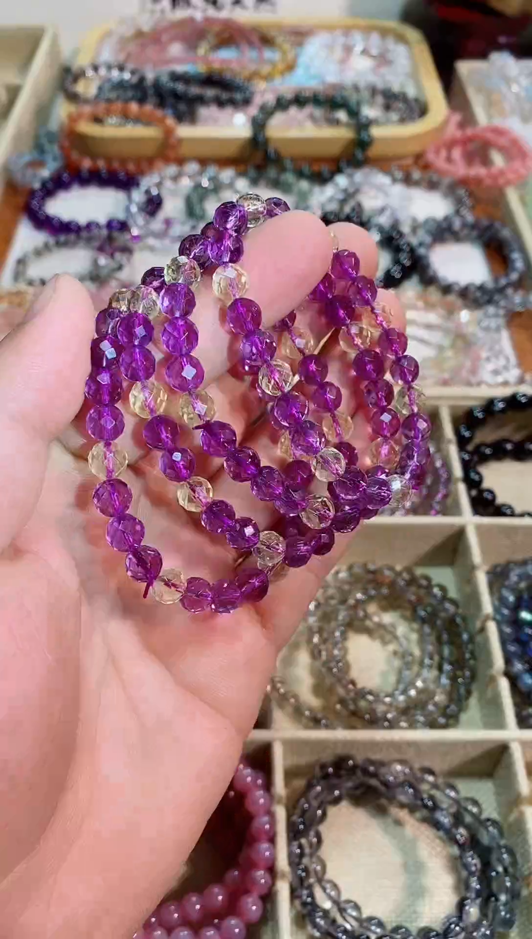 【闪购商品】紫晶手链未镶嵌巴西切面紫水晶8m+ （多样性发其一）