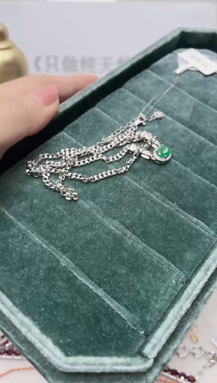 银S925镶嵌项链祖母绿344BJ0103产品一个（多样性）