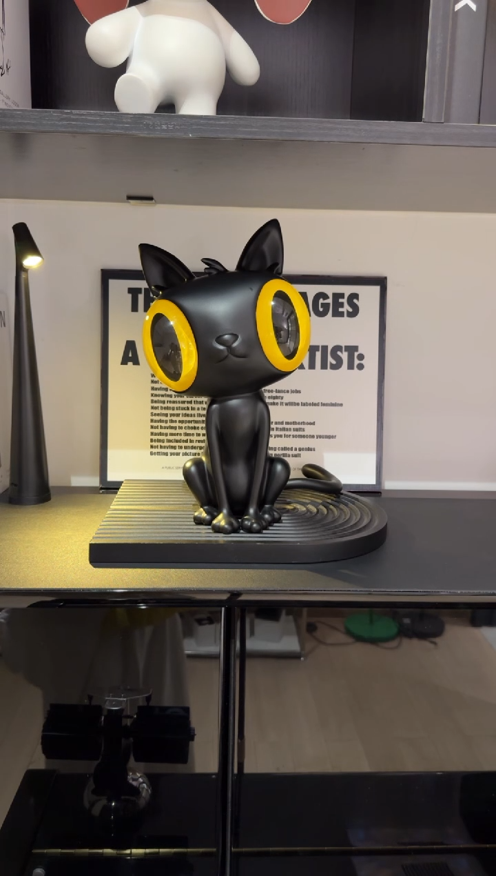 树脂|大眼萌猫咪、托盘，赠送背景画