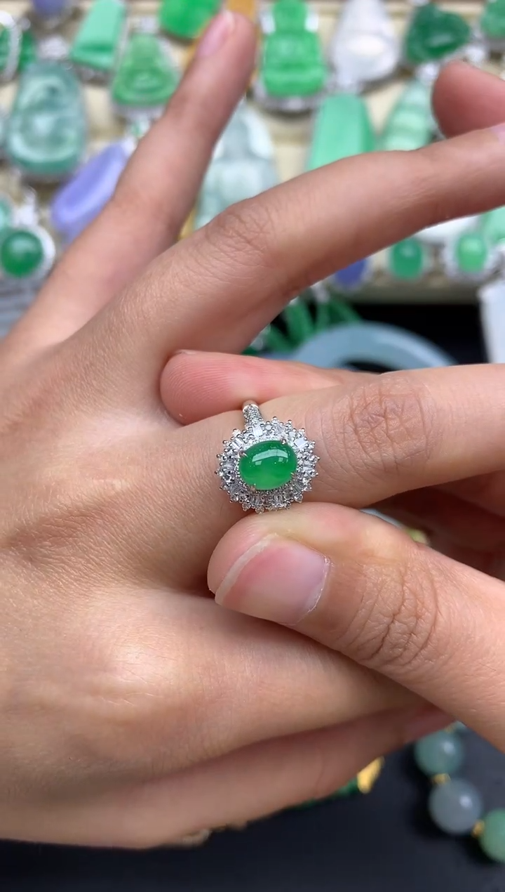 【闪购商品】翡翠戒指18K金镶嵌154-中国好珍宝