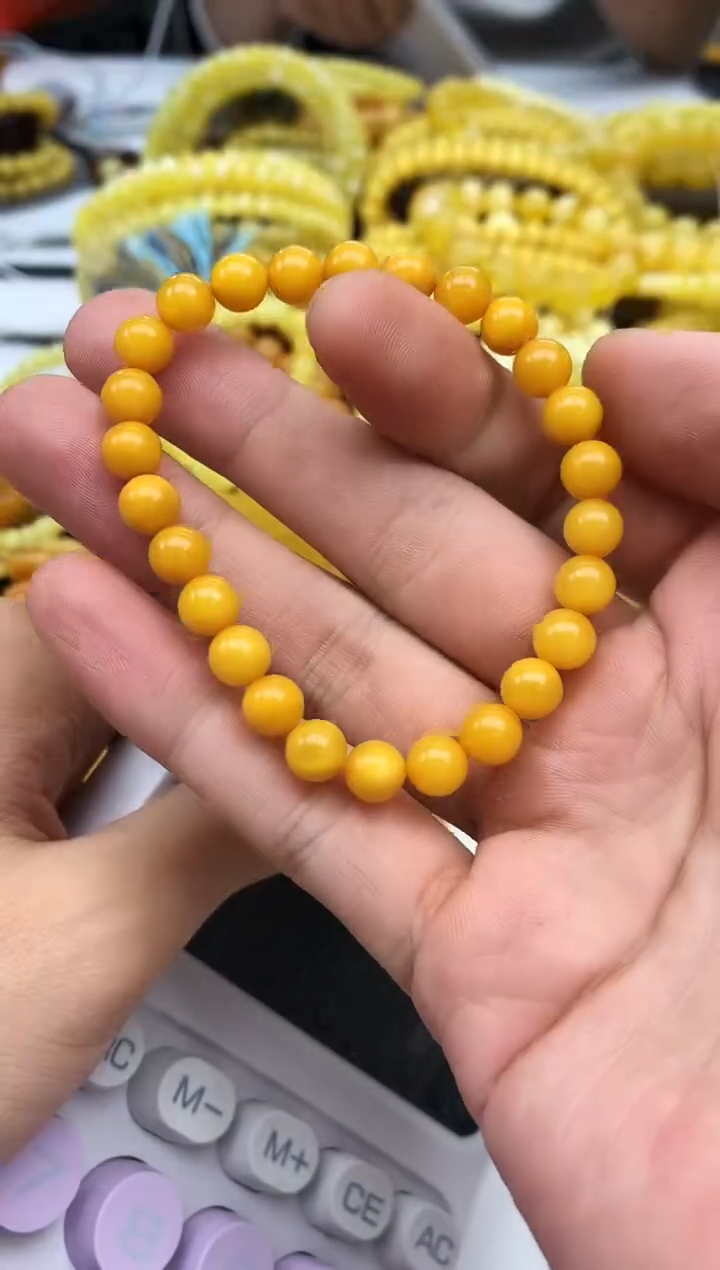 裸石蜜蜡未镶嵌手串多样性发其一