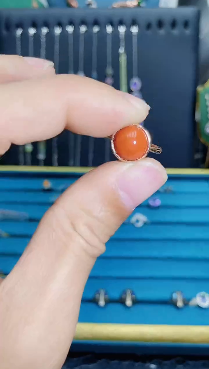 【闪购商品】南红玛瑙戒指银S925镶嵌1121