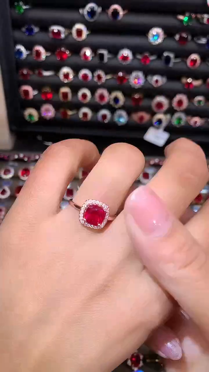【闪购商品】红宝石戒指银S925镶嵌7