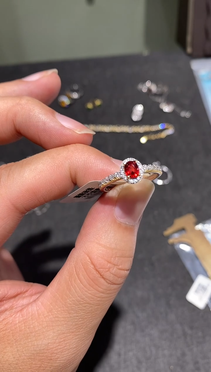 戒指蓝宝石银S925镶嵌戒指