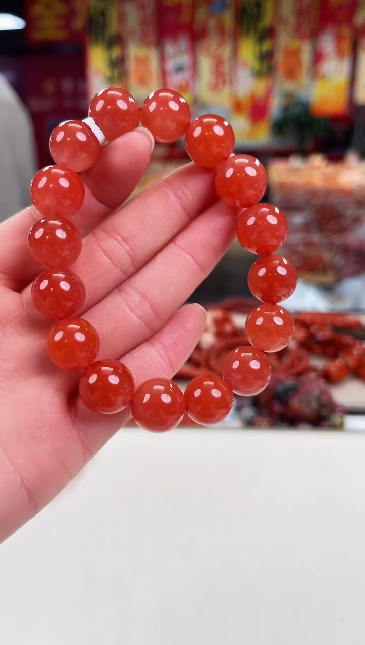 未镶嵌冰红手串13+南红玛瑙（多样式发其一）