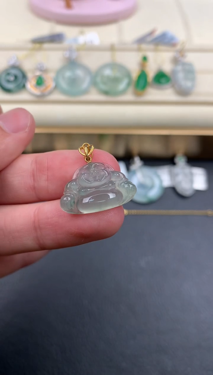 【闪购商品】翡翠颈饰18K金镶嵌D725     