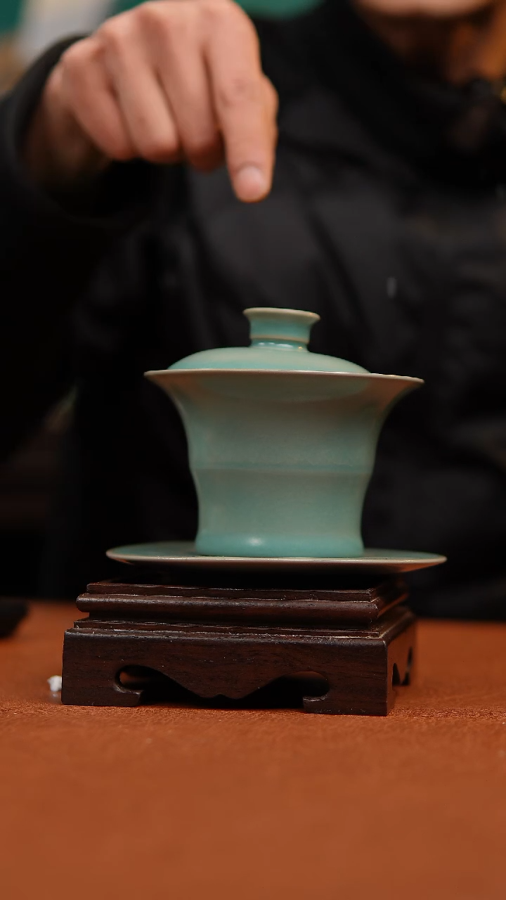 【闪购商品】瓷片仿古竹节马蹄盖碗微瑕福利