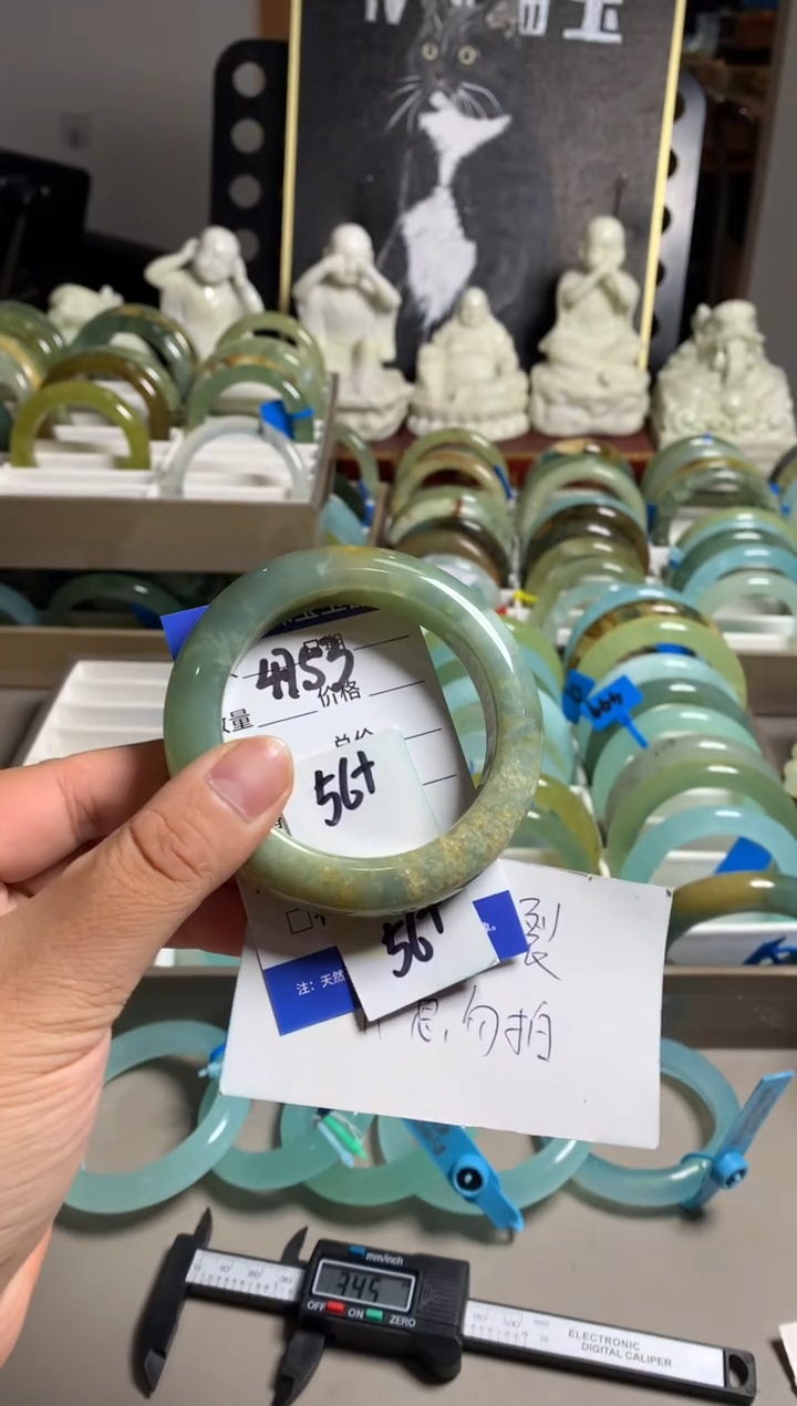 蛇纹石玉未镶嵌手镯4753