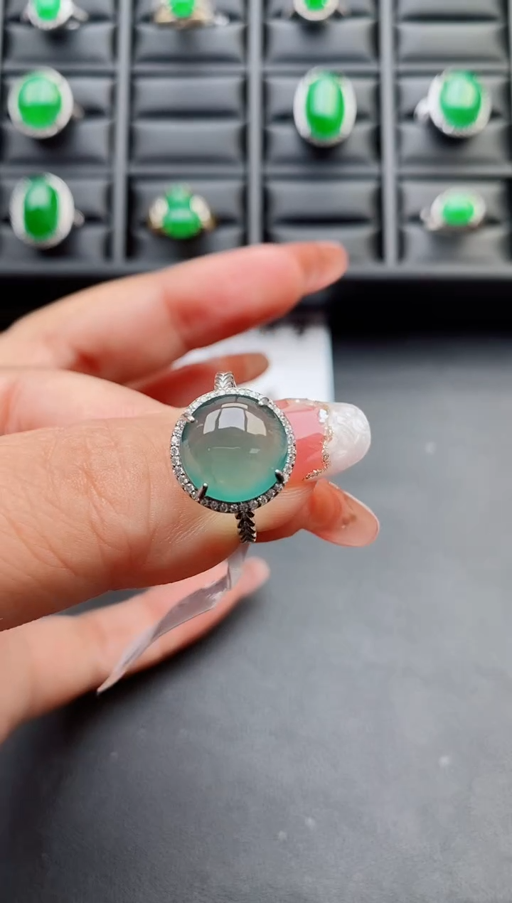 【闪购商品】翡翠戒指银S925镶嵌50800