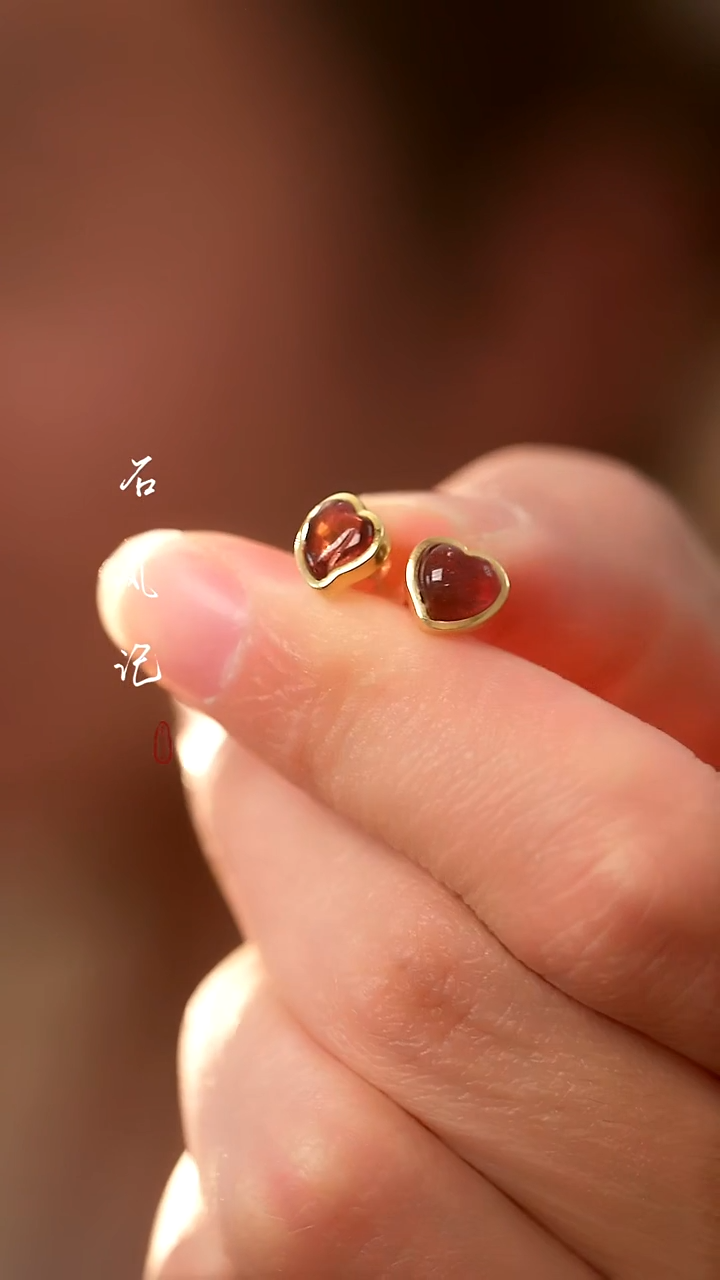 银S925镶嵌耳饰碧玺古典