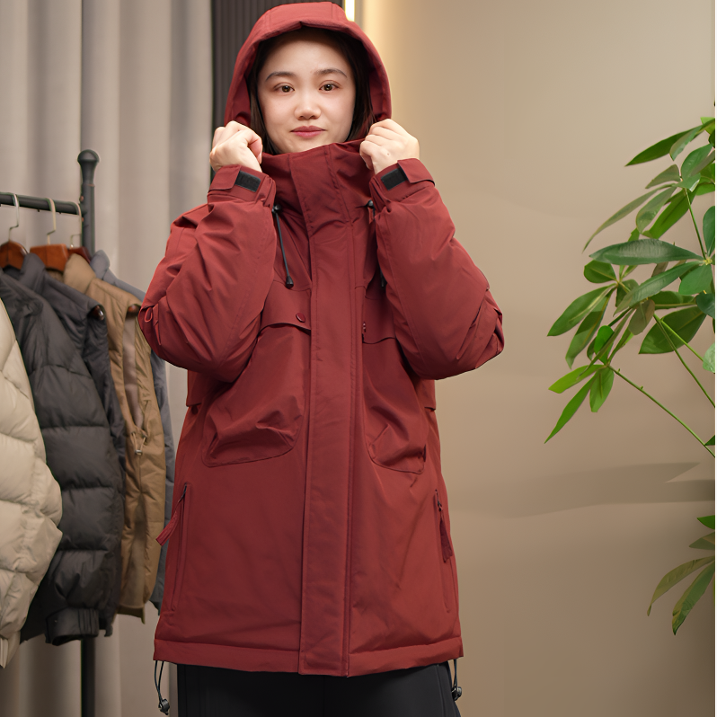 【羽绒服】冲锋衣男女同款防水宽松免烫防风连帽散口袖保暖外套