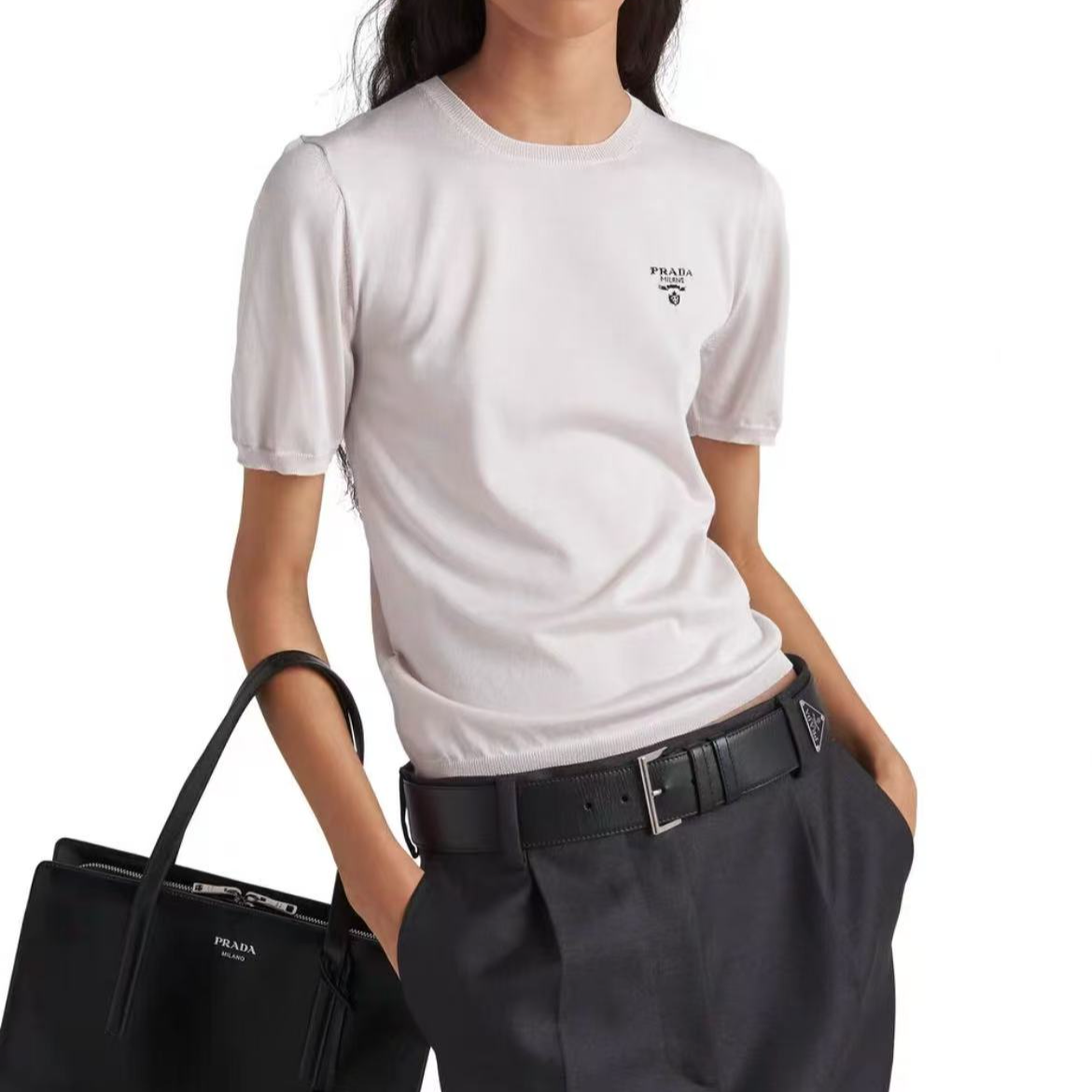 99新 Prada/普拉达 双双臻选/vv02530/普拉达短袖/36