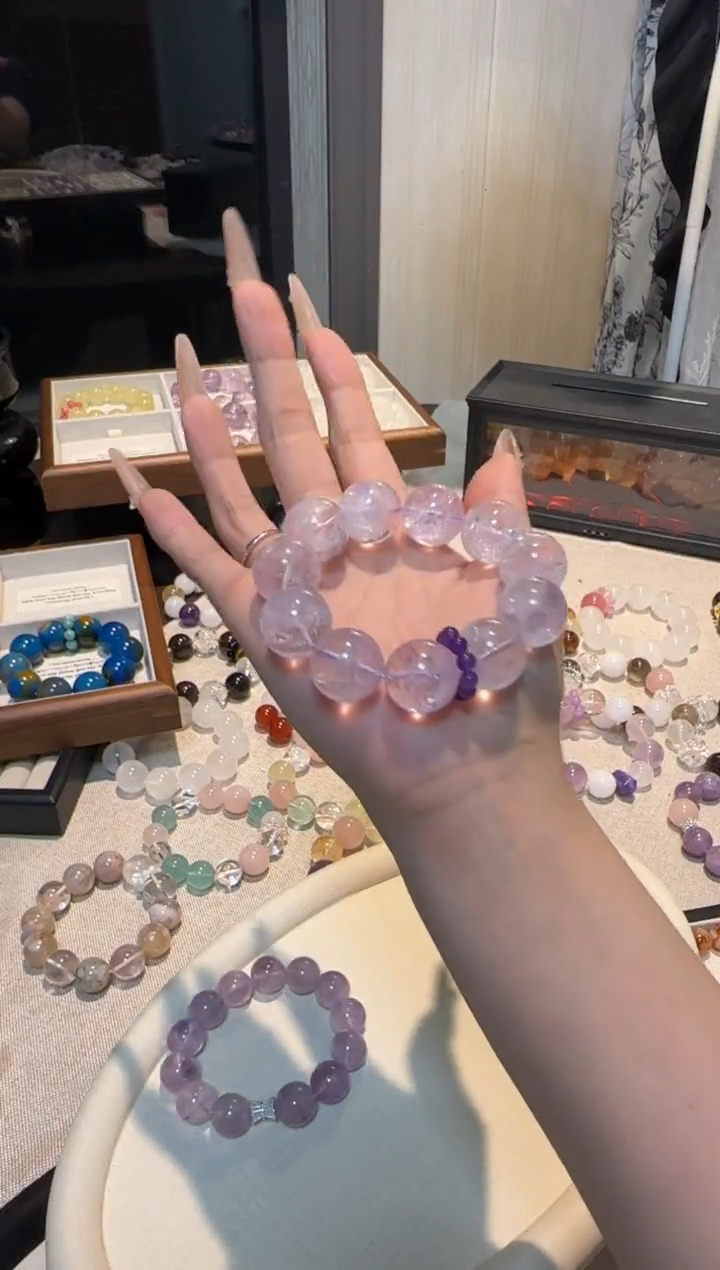 未镶嵌手串水晶18mm薰衣草