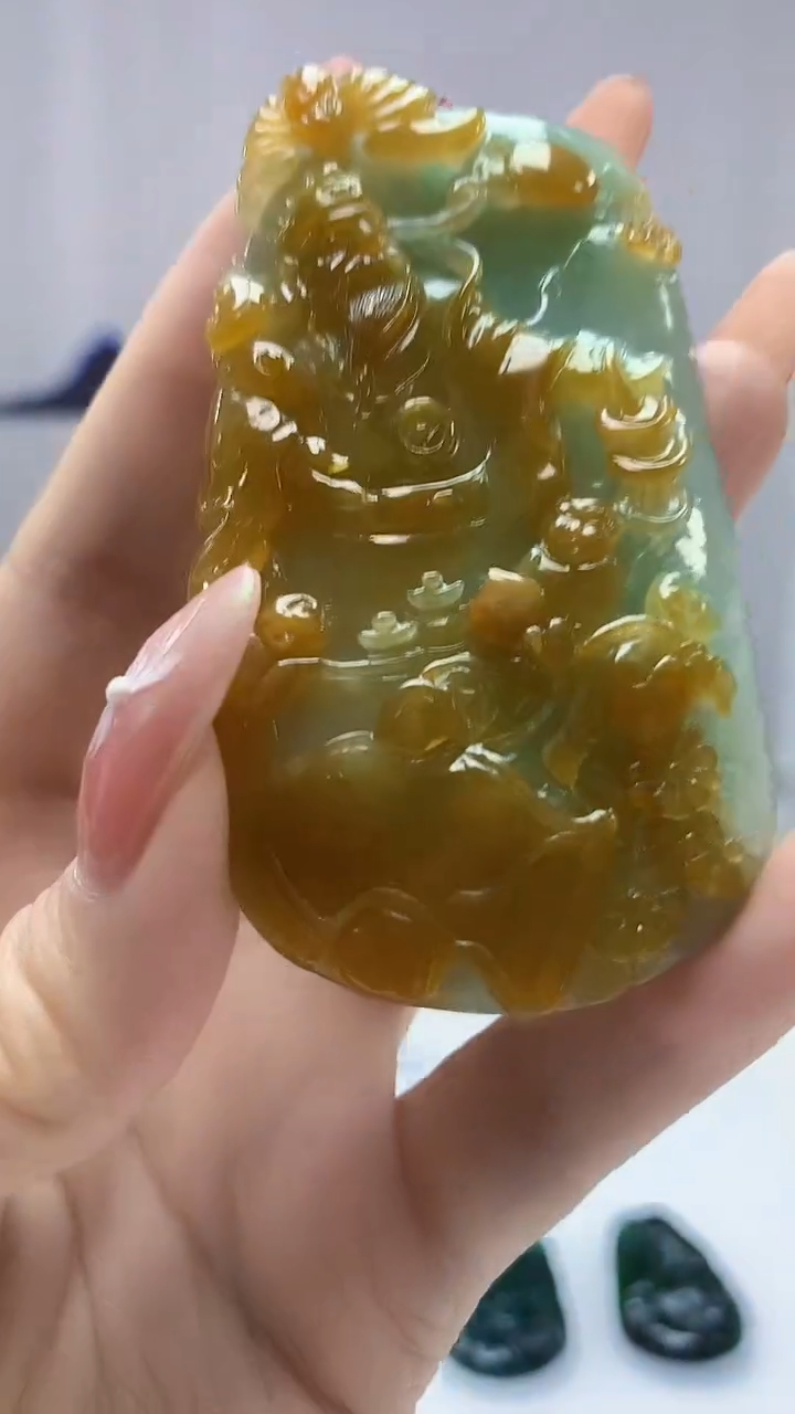 【闪购商品】定制翡翠未镶嵌4688DD-毛货挂件9