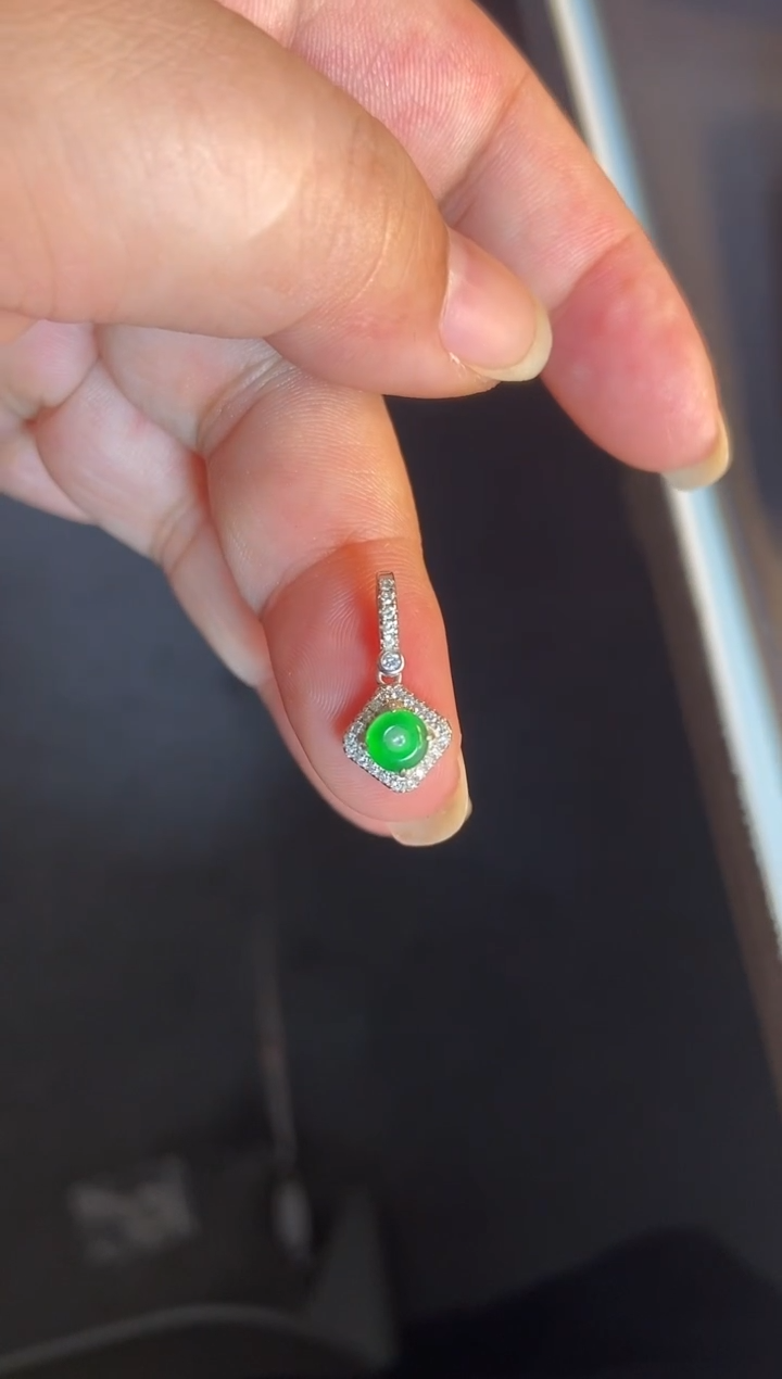 吊坠(不含链)银S925镶嵌翡翠1