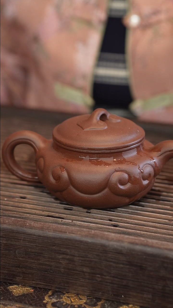 茶壶紫砂如意仿古 变色龙 半手工 260cc