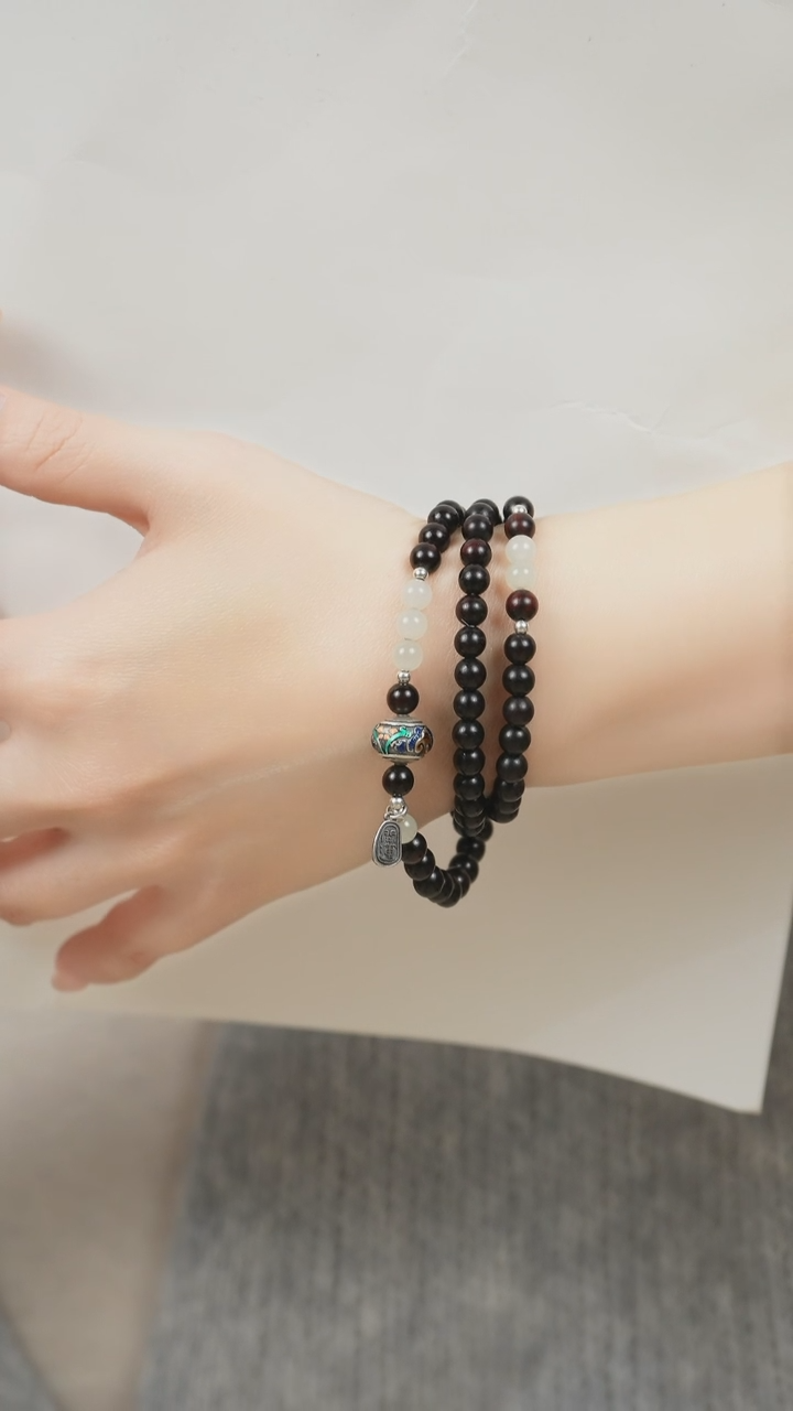 手串檀香紫檀（小叶紫檀）未镶嵌三圈小叶紫檀