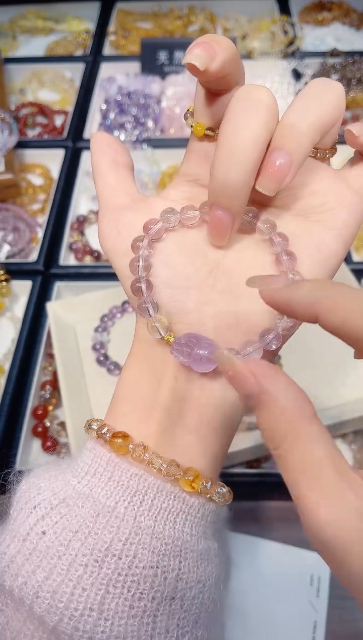 未镶嵌手串水晶单圈紫水晶貔貅