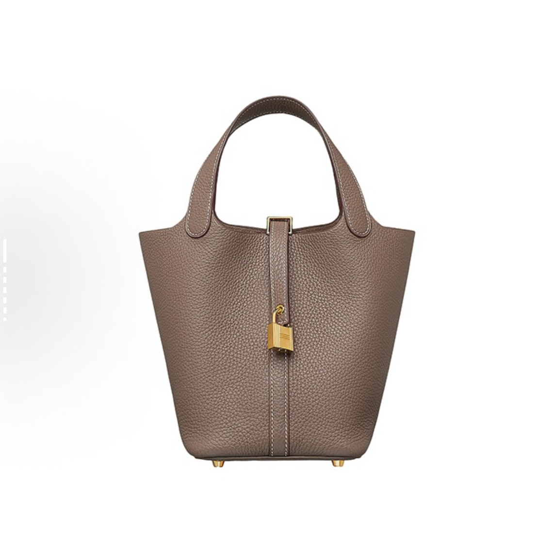 99新 Hermes/爱马仕 爱马仕菜篮子18大象灰金扣/银扣