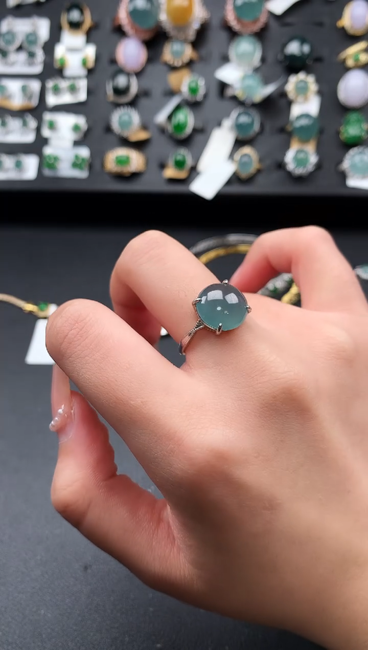 【闪购商品】翡翠戒指银S925镶嵌6314124