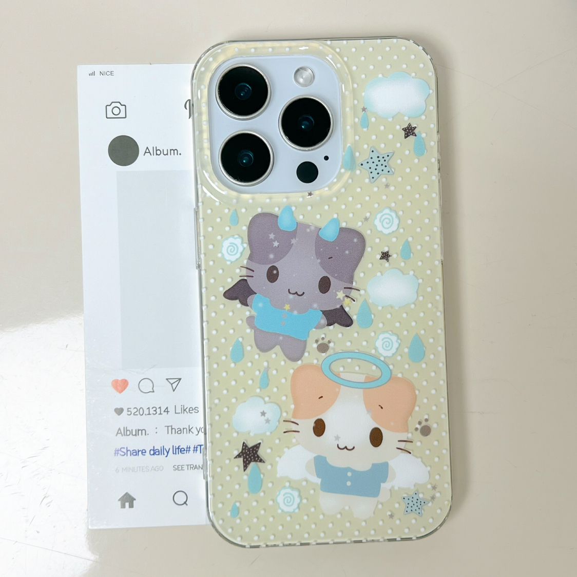 IMD手机壳天使棉花糖小喵适用苹果16iPhone15华为小米oppovivo