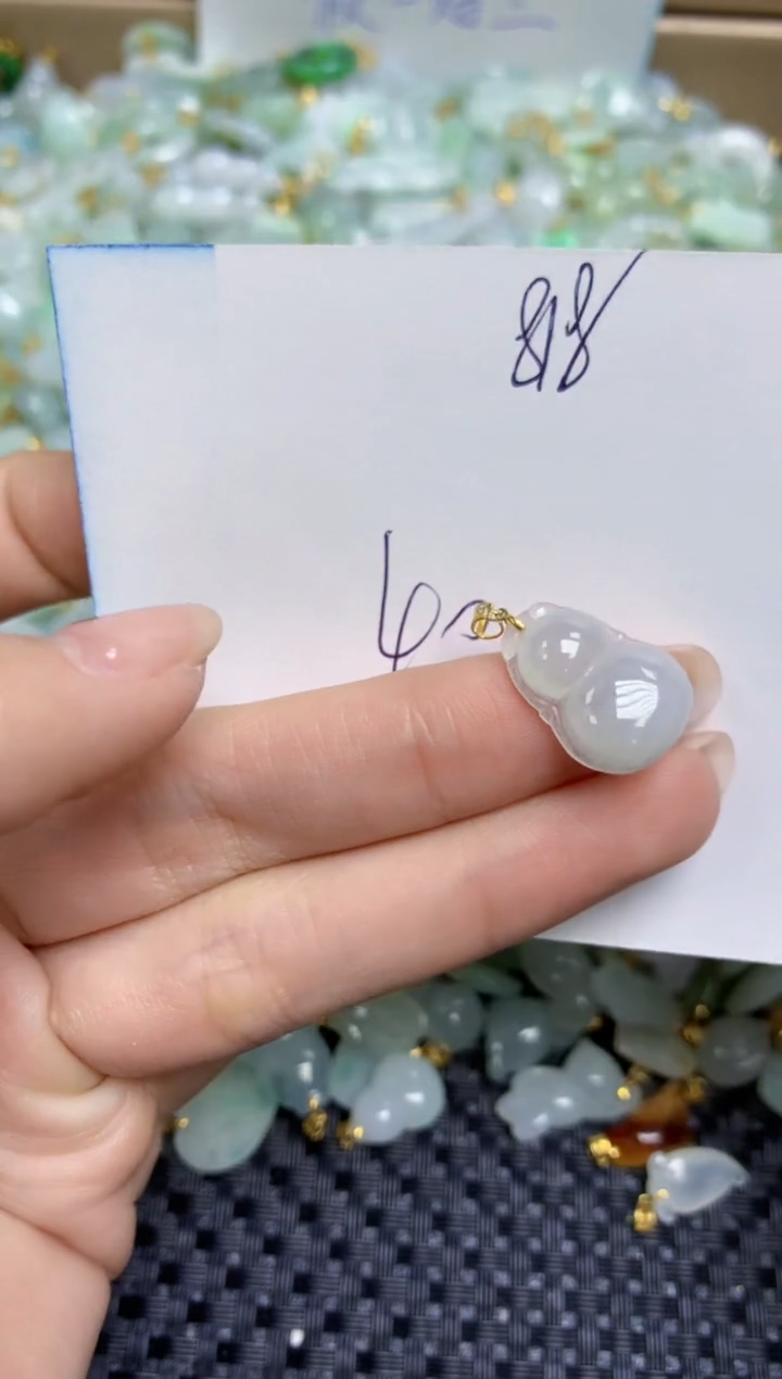 【闪购商品】翡翠颈饰18K金镶嵌天然缅甸A货翡翠