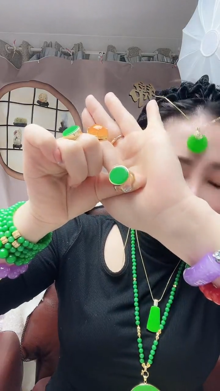 【闪购商品】翡翠戒指14K金镶嵌A61号