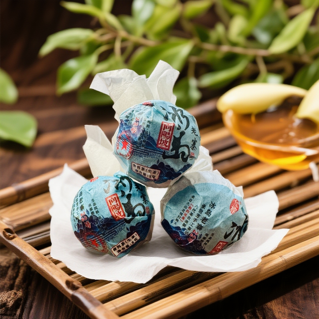 冰岛老寨24年头春龙珠链接普洱生茶 8克/颗 香气饱满 