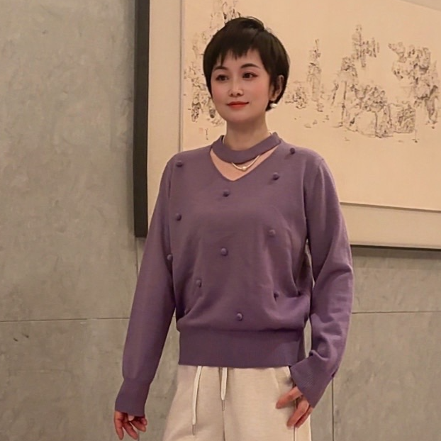 妮子严选百搭显瘦时尚洋气减龄加厚毛衣65198