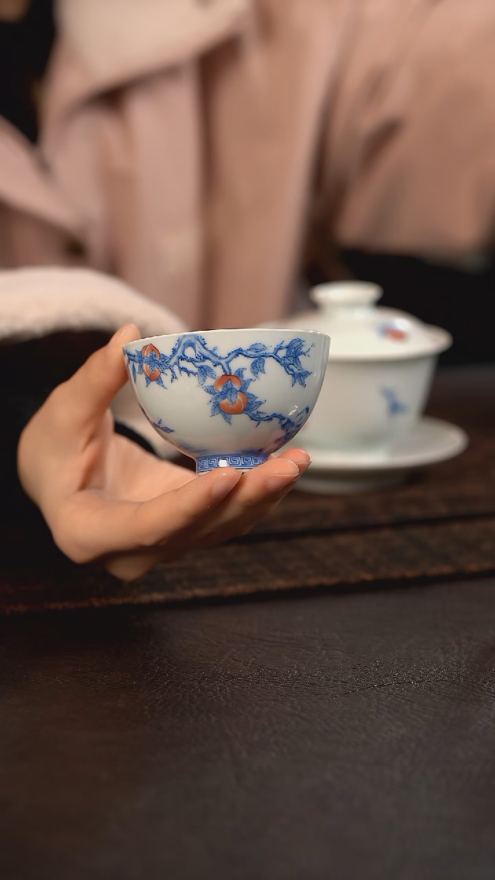 【闪购商品】杯聚澜堂九桃五福鸡心杯